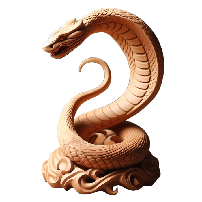 Statuette carved from solid beech "Snake"